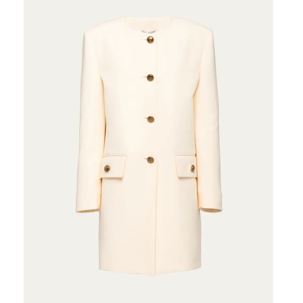 BNWT Prada Single-Breasted Tricotine Coat